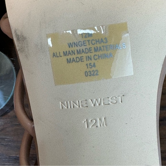 NINE WEST Strappy Open Toe Heel Sandals Platform Block Heels Size 12 - Picture 14 of 16